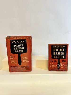 Vintage Dic-A-Doo Paint Brush Bath Boxes Lot Advertising Paint Cleaner 