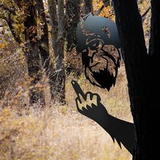 Peek A Boo Flipping Off Metal Sign Bigfoot Signs Orangutan Signs Peeping Animal