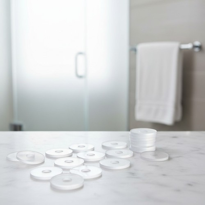 #ad Flat Vinyl Washers 3 4 Inch Transparent Spacer for Shower Handles Towel Bars $9.49