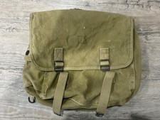 Vintage U.S. Military Canvas Field Bag Olive Drab 11" x 12"