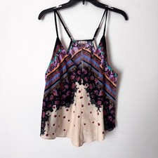 Free People Intimately Women V- Neck Floral Paisley Strappy Camisole Multicolor