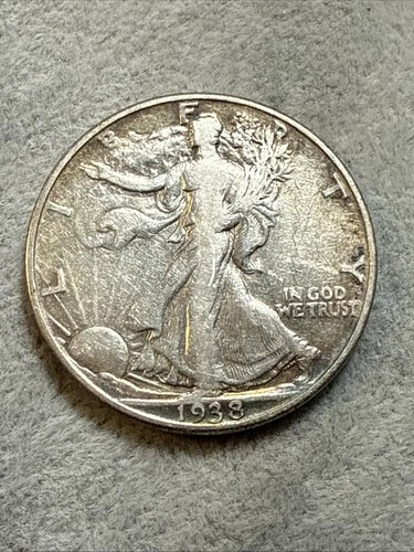 1938 D Walking Liberty Half Dollar F Fine Condition Nice Coin See Pics 7419