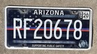AZ Police Fire License Plate Arizona Supporting Public Safety Blue Red Line — photo 1