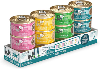 Weruva Cats in the Kitchen, Kitchen Cuties Variety Pack, Wet Cat Food, 3.2Oz Can