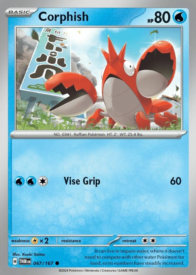 Corphish - 047/167 - Common - Reverse Holo (Near Mint) Twilight Masquerade - Wat
