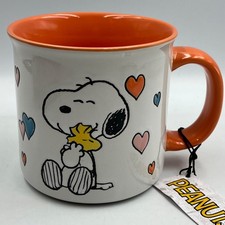 Grande tazza ufficiale Snoopy Peanuts Snoopy abbraccia Woodstock cuori nuova carina