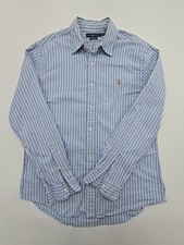 Ralph Lauren Boys Blue White Slim Fit Oxford Shirt Size XL Nice