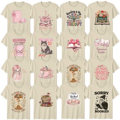 Blumen Literatur Erwachsene T-Shirt Hobbys Lesen Buch Liebhaber Geschenk