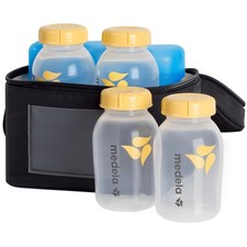 Medela Breast Milk Cooler Set with Cooler Storage Bag, Contoured Ice Pack, an...