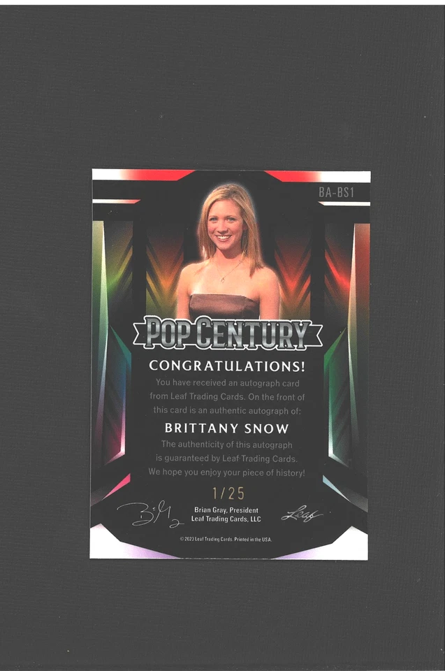 Brittany Snow Auto ONLY Pop Century Autograph #1/25 X PITCH PERFECT HUNTING WIVE - Image 3 of 3