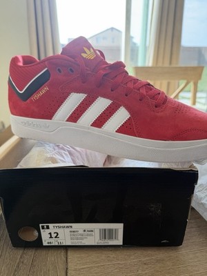 adidas Tyshawn Low Top Skate Sneaker Leather Scarlet/White/Black EE6077
