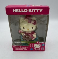 Sanrio Hello Kitty Holiday Christmas Ornament 2013 Bow Candy Cane Santa Hat NIB