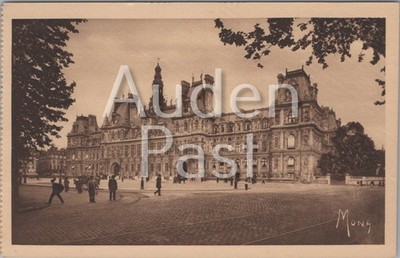 Vintage MONA Postkarte Paris Hôtel de Ville Topographische Serie 29