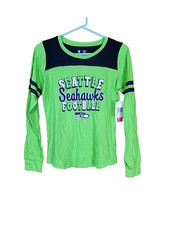 NFL Team Apparel Girls Seattle Seahawks Shirt sz 14 / 16 Blue Rhinestones NEW R1