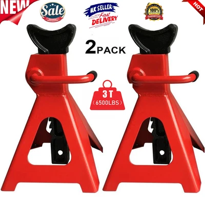 HANX 2Pcs 3 Ton Heavy Duty Axle Stands Floor Jack Lifting Capacity Stand Car Caravan