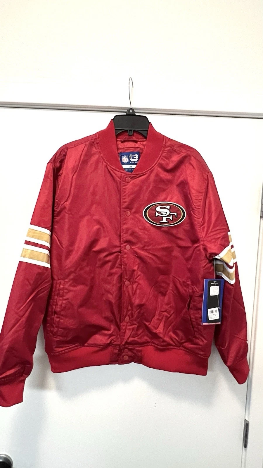 Brand New With Tag 49ers Red Satin Bomber/varsity Jacket Size medium - product detail image 1