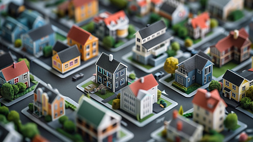 Papercraft cityscape
