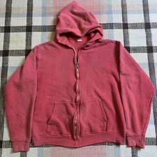 Vtg Faded Mayo Spruce Hoodie Sweatshirt Red Ideal Zipper - Fits as a Medium!!!