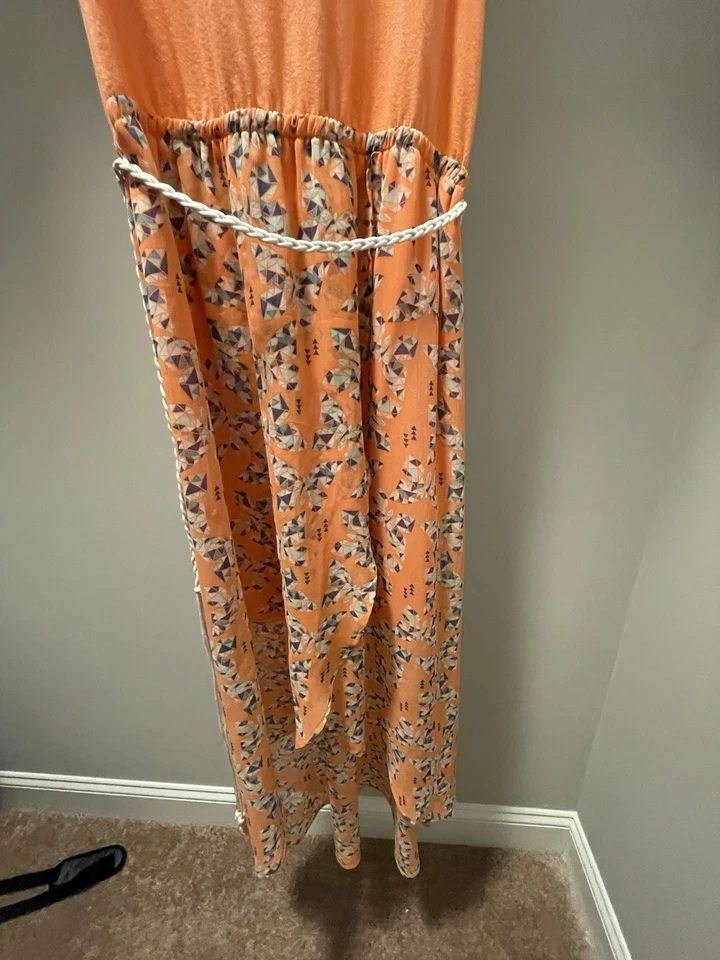 Maxi Vestido Mudd Talla 16 Niñas Diseño Naranja Foto 2 de 4