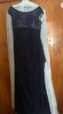 Long Navy Blue, Mother Of The Bride / A-line. Size 12/10
