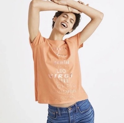 Madewell Zodiac Graphic Tee   Orange | Size S | Excellent Condition