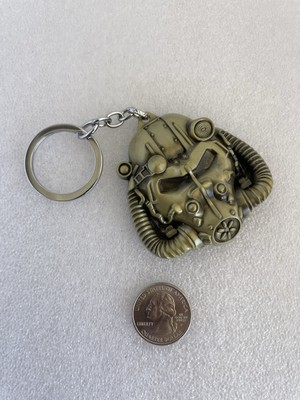 Fallout Franchise T-60 Power Armor Helm Metal Keychain (Gold)