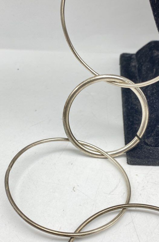 Sterling Silver Interlocking Circle Link Necklace… - image 2