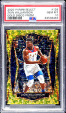 2020 SELECT PREMIER LEVEL GOLD DISCO PRIZM ZION WILLIAMSON /10 #126 PSA 10 GEM