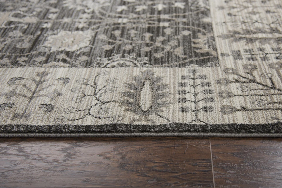 Rizzy Rugs Gray Transitional Casual Vines Leaves Bulbs Area Rug Bordered PN6975 - Image 3 of 4