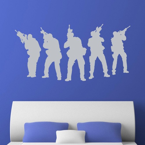 Army Soldiers Above Military Wall Sticker Decal Transfer Kids Home Matt Vinyl UK - Picture 11 of 36