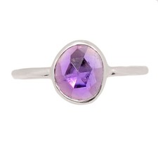 Natural Amethyst - African 925 Sterling Silver Ring Jewelry s.10.5 CR74979