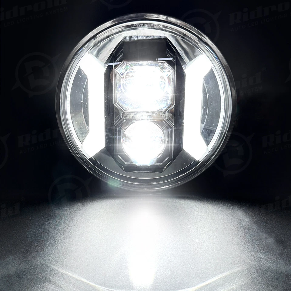 NUEVO 7" pulgadas LED Faro DRL y Giro H4 Para Harley Davidson Touring Street Glide Foto 3 de 4