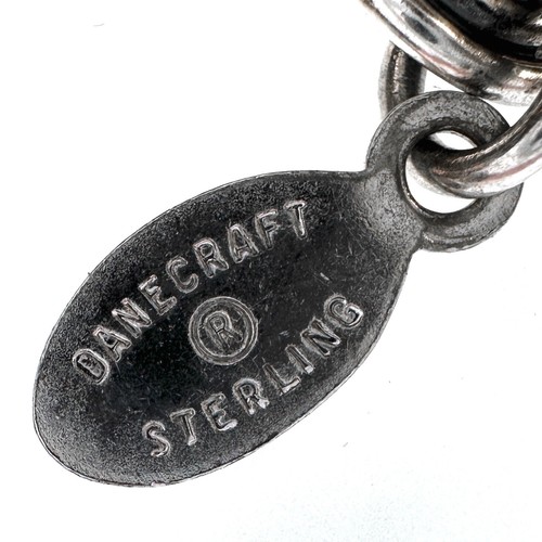 Danecraft 7.5" Sterling Silver Charm Bracelet w Beau Sterling Heart Charm, 18g - Picture 6 of 8