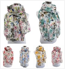 New Colourful Rose Flower Print  Floral Pattern Ladies Long Scarf Wrap Sarong 