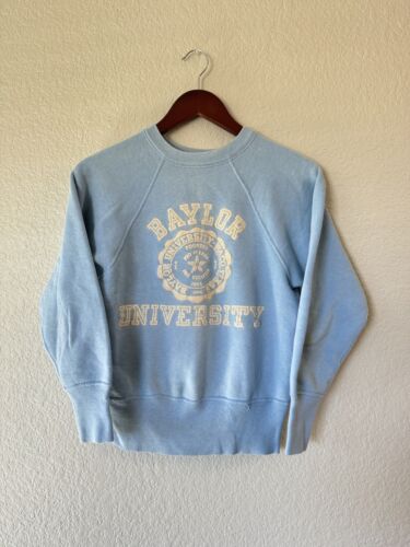 Vtg 1950s Champion Running Man Baylor Bears Crewne