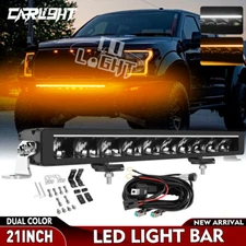 20inch Single Row 6D LED Work Light Bar DRL Amber Driving White Lamp OffRoad SUV