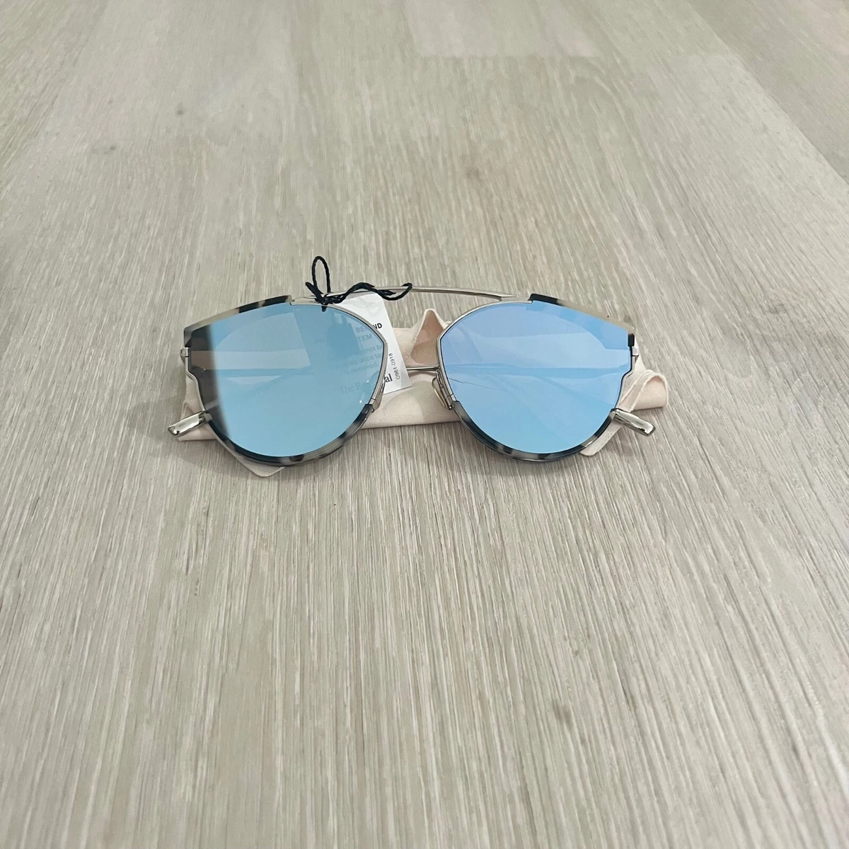 Gentle Monster FLATBA CeeCee Blue Mirror Lens Havana Frame Sunglasses