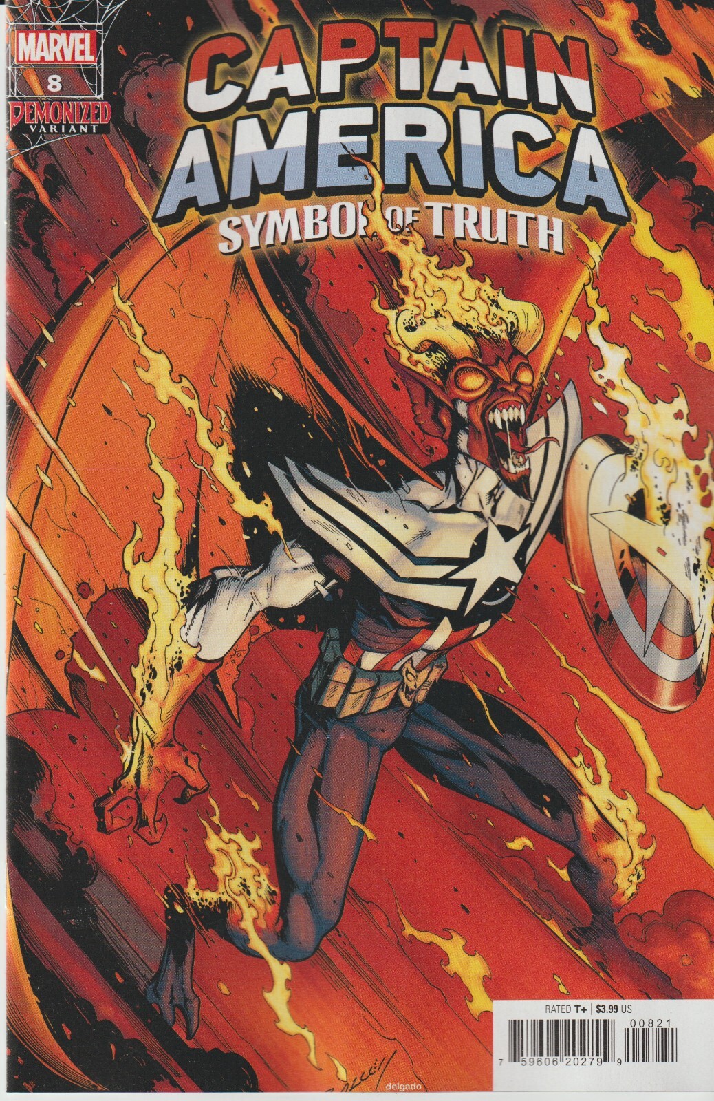 MARVEL COMICS CAPTAIN AMERICA SYMBOL OF TRUTH #8 FEB 2023 DEMONIZED 1ST PRINT NM