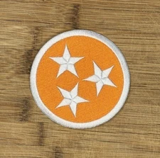 Tennessee Tri-Star Patch – 3.5in Iron-On Orange Applique for Jackets/Hats