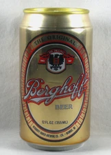 BEER CAN Berghoff Pull Tab BOTTOM OPENED Aluminum (Bar Code)