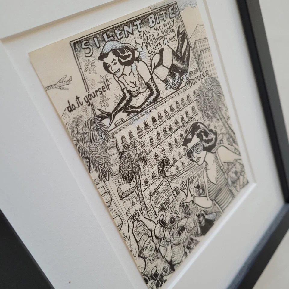 Dibujo original enmarcado tinta STARLET 2010 arte David Jablow arte pop raro Foto 2 de 4