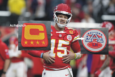 Kansas City Chiefs Captain C Patch C-gold 4 star gold +  Lamar Hunt Patch