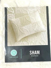 Martha Stewart Pillow Sham Wedding Rings Standard Cover Ivory Cream White New