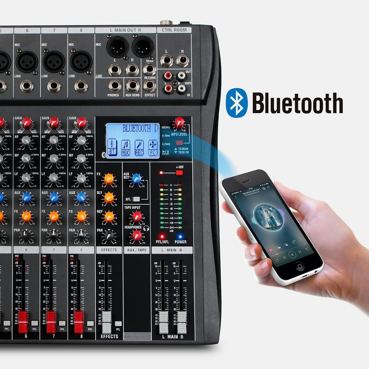 Depusheng DX8 Professional Mixer Sound Board Console 8 Channel