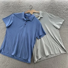 Telaleo Polo Shirt Lot 2 Men XL Blue Gray Tech Performance Lightweight Casual