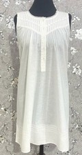 SoieRose Victorian White 100 Cotton Sleeveless Nightgown - SR-1086