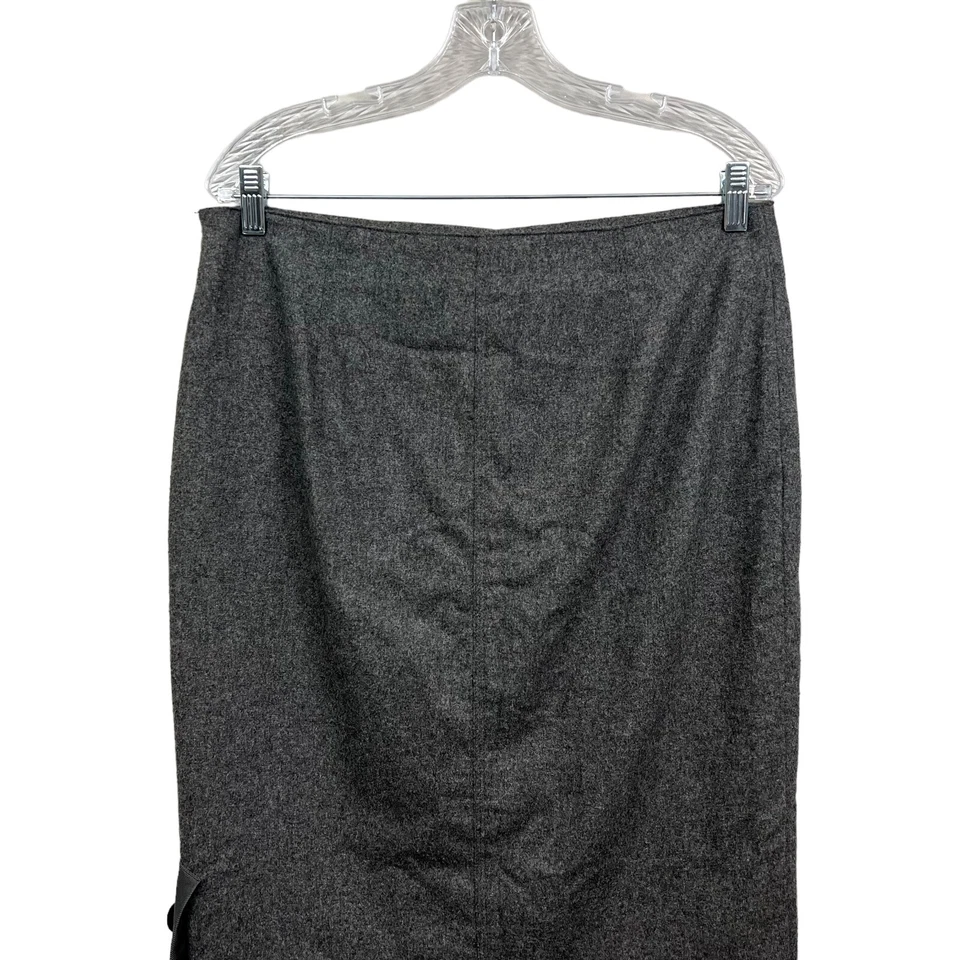 Falda lápiz Body By Victoria mezcla lana botón lateral abertura forrada gris mujer talla 10 Foto 4 de 4