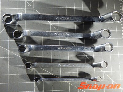 Snap On 5Pc SAE Deep Offset Double Box Wrench Set 3/8
