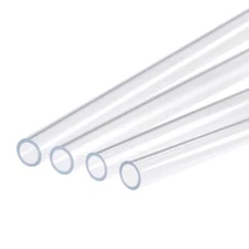 4pcs Acrylic Pipe Rigid Round Tube Clear 1/2"(12mm) ID 5/8"(16mm) OD 20" Impact
