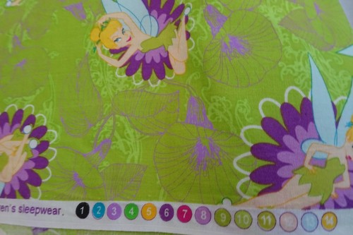 Cotton Fabric 4 yds 9" x 43" Springs Creative DISNEY TINKERBELL ON FLOWERS NOS - Picture 7 of 7